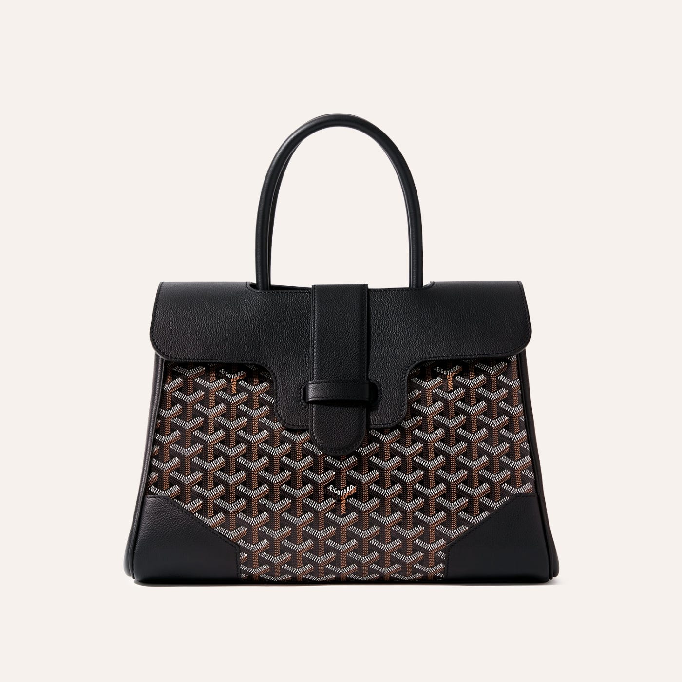 Goyard Saigon Tote Black Goyardine Canvas Palladium Hardware - Image 1